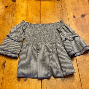 Off the shoulder top with ruffle sleeves